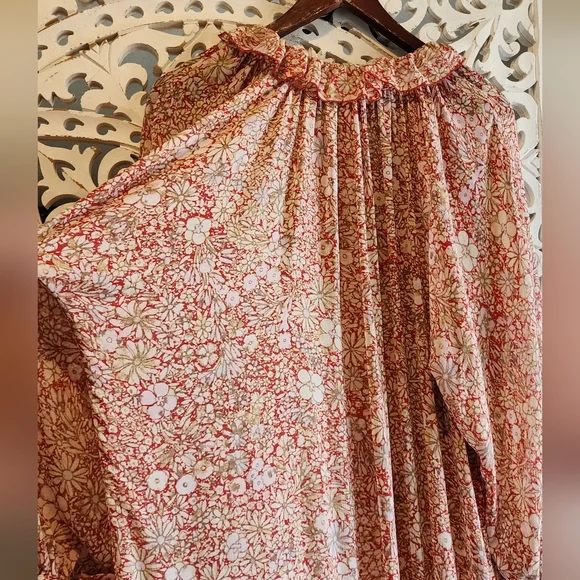 Free People Feeling Groovy Maxi Dress Red Combo M - Picture 14 of 15